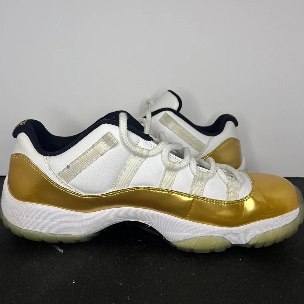 Air Jordan 11 Retro Low Closing Ceremony White Metallic Gold Mens 10.5